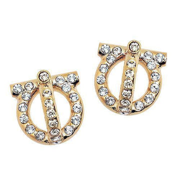 Salvatore Ferragamo Crystal Gancio 3D Earrings 30546565 [P]