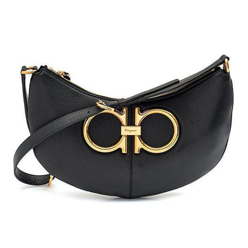 Salvatore Ferragamo Maxi Gancio Shoulder Bag 21-2885 Black 759154 47385591 [P]
