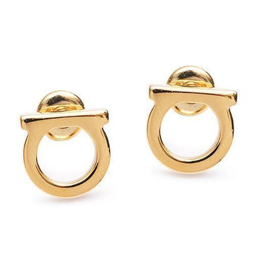 Salvatore Ferragamo Gancini Earrings 76-0120 GOLD 696432 30123292 [P]