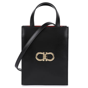 SALVATORE FERRAGAMO ダブル ガンチーニ ミニ トートバッグ 21-8358 75872707 [P]