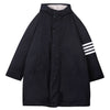 THOM BROWNE ネイビー ポリエステル ツイル ダウンフィル フード フットボール 4バー パーカ MOD064X07259-415 77310290 [P]