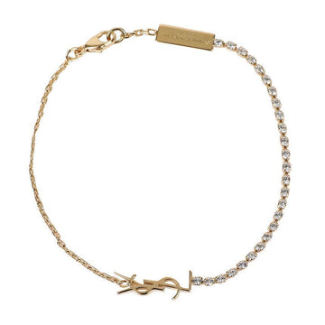 SAINT LAURENT ロゴ カサンドラ ラインストーン チェーン ブレスレット 712345-Y1526-8066 77527295 [P]