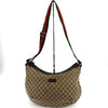 Gucci Canvas Jacquard Web Stripe Half Moon Hobo Bag 189752 159656840 [P]