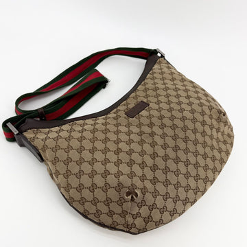 GUCCI GG Canvas Jacquard Web Three Stripe Hobo Bag 189752 159656840 [P]
