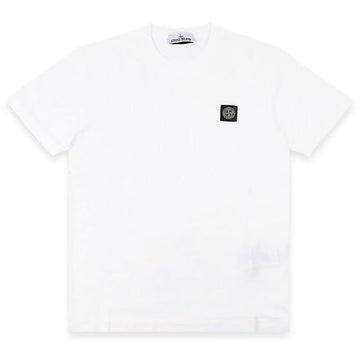 Stone Island Men's Logo Patch Round Neck T-Shirt (White) L1S15 2100027 S0013 V0001 150976211 [P]