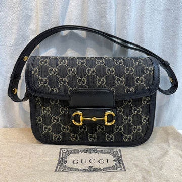 GUCCI 602204 Denim 1955 Horsebit Schultertasche 159659474 [P]