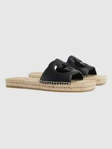 GUCCI Interlocking G Cut-Out Slide Sandalen 725260 US000 1000 133010869 [P]
