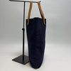 Hermes Amadava Canvas Tote Bag Navy 607-58 159659555 [P]