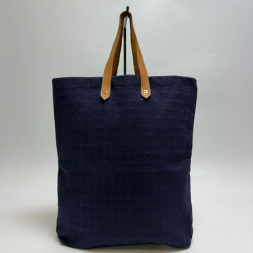 Hermes Amadava Canvas Tote Bag Navy 607-58 159659555 [P]