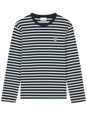 Maison Kitsune Fox Head Patch Regular T-shirt Marine Stripe LM00105KJ0044 S480 133042842 [P]