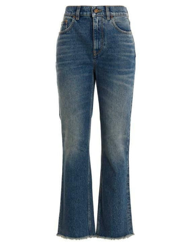 Golden Goose Medium Wash Cropped Flare Jeans 142646019 [P]