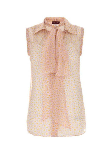 Gucci Silk Top with Neck Bow Print 819141 Z7AI4 5524 151057924 [P]