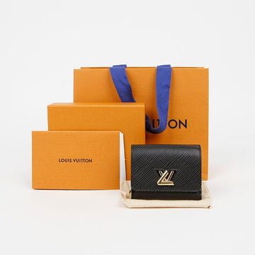 LOUIS VUITTON XS Größe Épi Leder Twist Wallet Schwarz 159297090 [P]