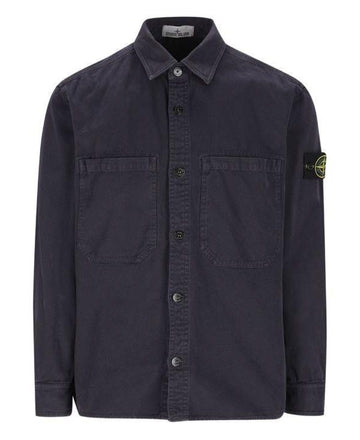 STONE ISLAND Klassische Übergröße Baumwollhemd 1200025 Ink Blue 151102684 [P]