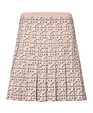 Tory Burch Monogram Pleated Viscose Skirt 160556 650 151103186 [P]