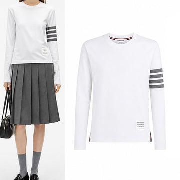 THOM BROWNE Langarm-T-Shirt mit 4 Streifen FJS103G 07862 100 159664712 [P]