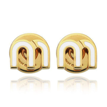 MIU MIU Ohrringe mit Logo aus Metall und Emaille 158199384 [P]