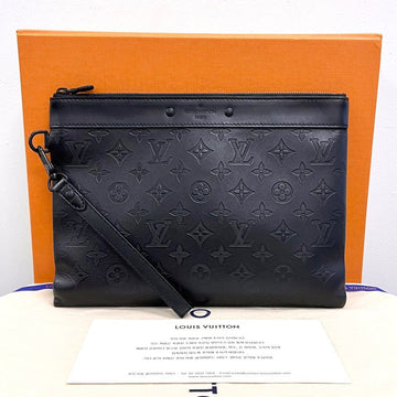 LOUIS VUITTON Clutch Bag To Go Monogram Shadow Schwarz M81570 159675559 [P]
