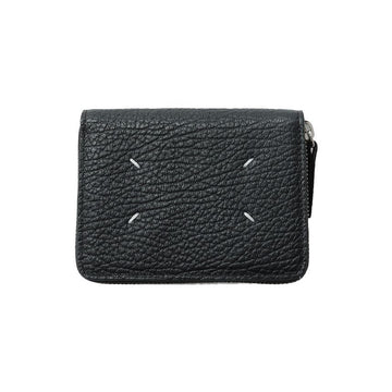 MAISON MARGIELA Signature Stitch Hammered Round Card Holder Schwarz 26FW 159675833 [P]