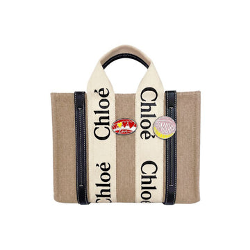 CHLOE Woody Small Tote & Shoulder Bag Weiß-Blau 91J-1 159676113 [P]