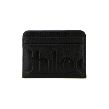 Chloe Logo Engraved Card Holder Black 26SS 159676121 [P]