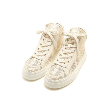 Chloe Lace Mid-Top Sneakers Mild Beige CHC21S413D2 6J1 159676129 [P]