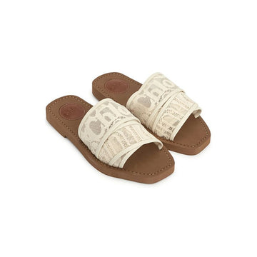 CHLOE Woody Logo Riemchen Sandalen Mild Beige 6J1 159676178 [P]