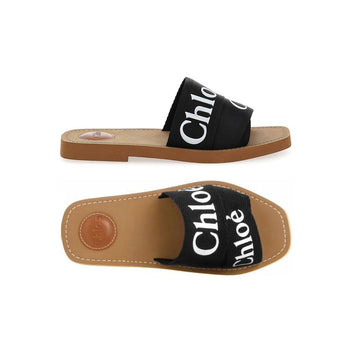 Chloe Woody Logo Strap Sandals Black 159676187 [P]