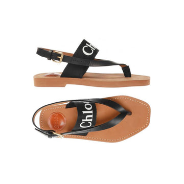 Chloe Woody Logo Strap Sandals Black 159676189 [P]