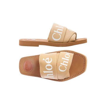 Chloe Woody Logo Strap Sandals Soft Tan CHC19U18808 275 159676192 [P]
