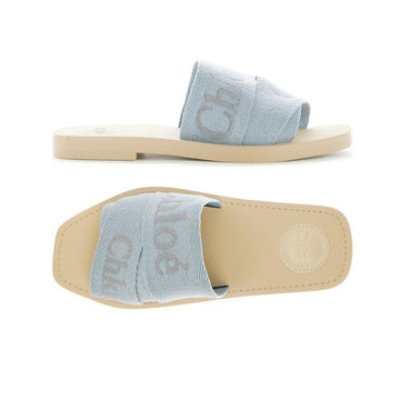 Chloe Woody Logo Strap Sandals Pearl Blue 40V 159676207 [P]
