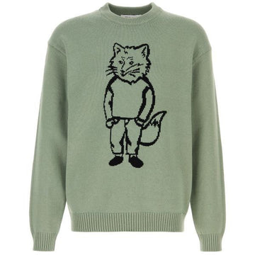 MAISON KITSUNE DRESSED FOX INTARSIA JUMPER 147007015 [P]
