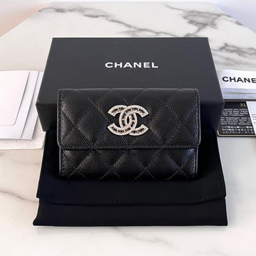 CHANEL Flap Grained Shiny Caviar Wallet Black AP2735 159676382 [P]