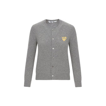 Comme Des Garcons Gold Heart Patch Cardigan Gray 26FW AX-N049-051-3 159677190 [P]