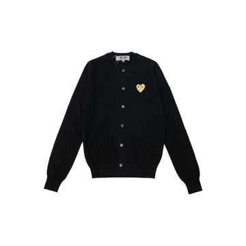 Comme Des Garcons Gold Heart Patch Cardigan Black 159677195 [P]