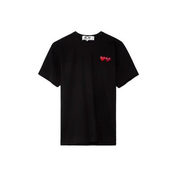 Comme Des Garcons Double Heart Patch T-Shirt Black AX-T226-051-1 159677207 [P]