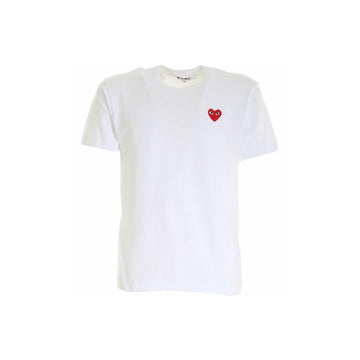 COMME DES GARCONS レッド ハート ワッペン パッチ Tシャツ ホワイト AX-T108-051-2 159677218 [P]
