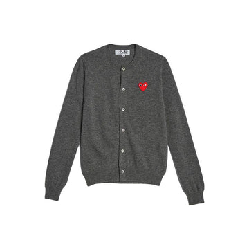 COMME DES GARCONS ハートワッペンパッチカーディガン グレー 26FW AX-N007-051-3 159677233 [P]