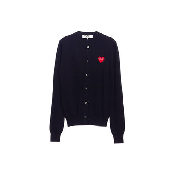 COMME DES GARCONS Kardigan mit Herz-Patch in Marineblau 26FW 159677239 [P]