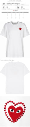 Comme Des Garcons Metal Red Heart Patch T-Shirt White 159677284 [P]