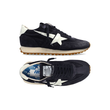 GOLDEN GOOSE Damen Laufschuhe M77 Suede Sneakers Blau Milch F008333 50857 159677787 [P]