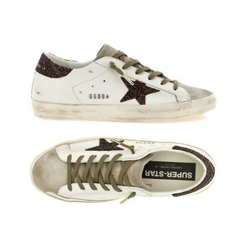 GOLDEN GOOSE Superstar Glitzer Sneaker mit Absatz in Milchbraun 159677821 [P]