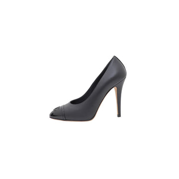 CHANEL Black Leather Patent Pumps Women Shoes G33422 kk91299379 159692133 [P]