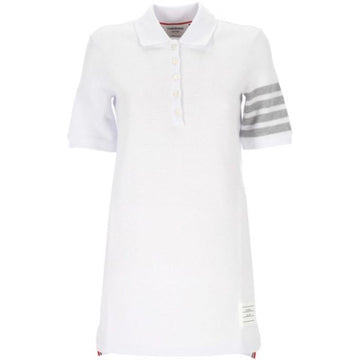 THOM BROWNE Texturiertes Piqué 4-Streifen Polokleid 156556993 [P]