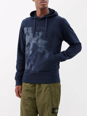 STONE ISLAND FOAM ワンプリント＆刺繍 ブラシドコットンフリース フード スウェットシャツ レギュラーフィット 791566660 V0020 133071954 [P]