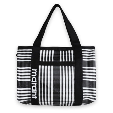 Isabel Marant Dawen Logo Stripe Tote Bag (Black) PP0021FA A1X17M BKWH 135856805 [P]