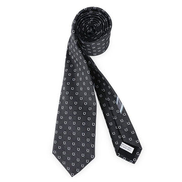 Salvatore Ferragamo Men's Gancini Silk Jacquard Tie (Gray) 351424 794458 159691413 [P]
