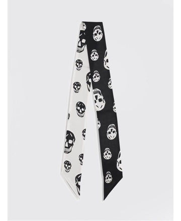 Alexander McQueen Ribbon Skull Scarf 857553 3001Q 1078 152200371 [P]