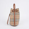 Burberry Small Check Leather Drawstring Bucket Bag 158174844 [P]