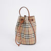 Burberry Small Check Leather Drawstring Bucket Bag 158174844 [P]